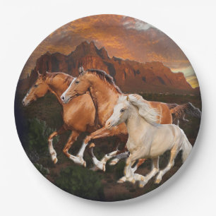 Prato De Papel Cavalos Selvagens