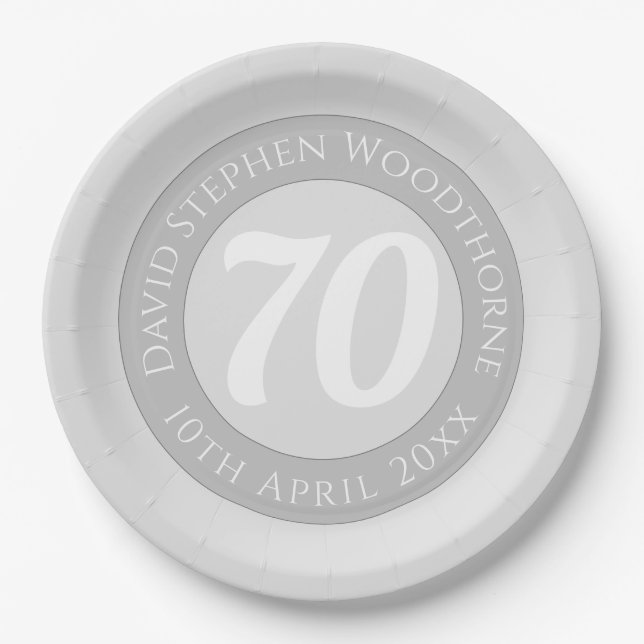 Prato De Papel Celebração comemorativa de aniversário personaliza (Frente)