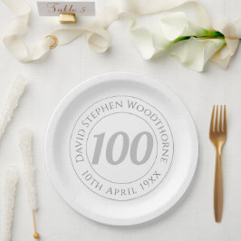 Prato De Papel Celebração Comemorativa dos 100 Anos de Nascimento