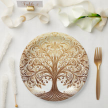 Celebração da Árvore da Vida em Ouro Elegante