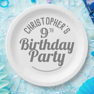 Prato De Papel Celebração das placas de papel de aniversário de 9