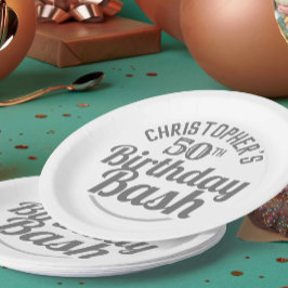 Prato De Papel Celebração de 50 anos de idade em placas de papel