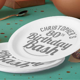 Prato De Papel Celebração de 80 de Aniversário da Idade
