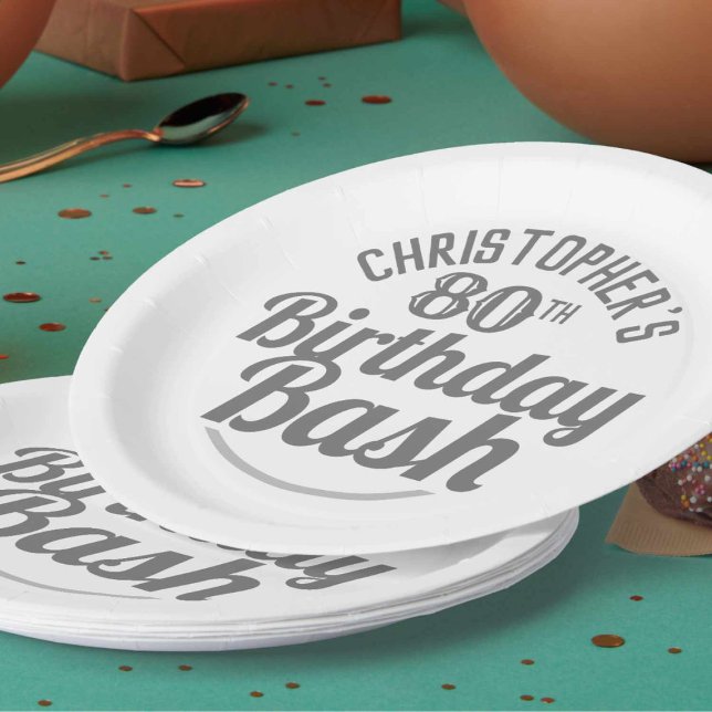 Prato De Papel Celebração de 80 de Aniversário da Idade (Criador carregado)