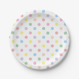 Prato De Papel Celebração de Pontos Polka em Pastéis Suaves