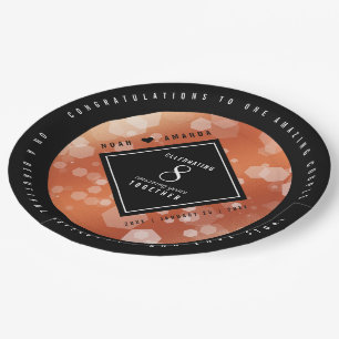 Prato De Papel Celebração do aniversário de casamento de Bronze E