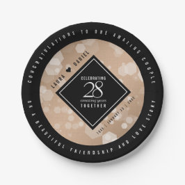 Prato De Papel Celebração do Aniversário do Casamento Linen 28