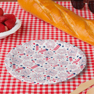 Prato De Papel Celebração do CHURRASCO do Dia da Independência em