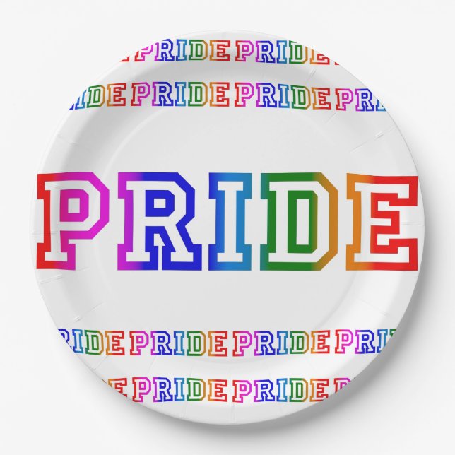 Prato De Papel Celebração do Rainbow PRIDE Placa de papel de 9" (Frente)