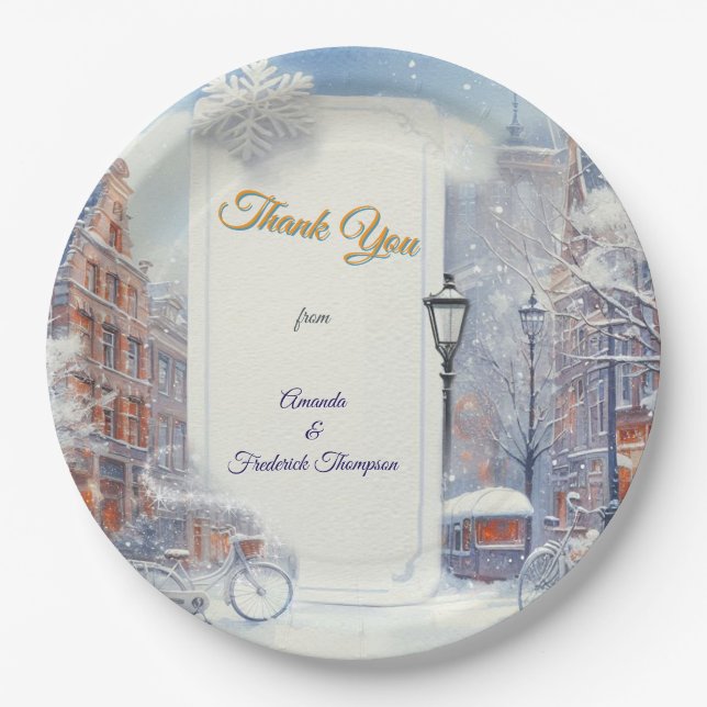 Prato De Papel Celebrações de Inverno em Amsterdã (Frente)