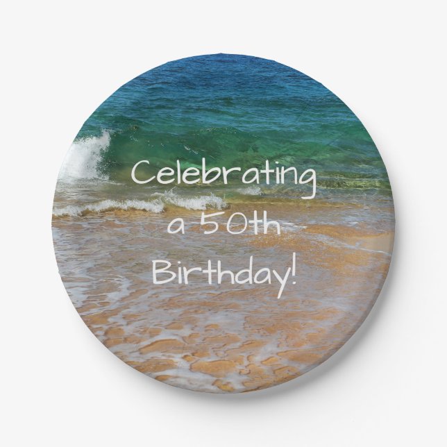 Prato De Papel Celebrando 50ª Festa de aniversário (Frente)
