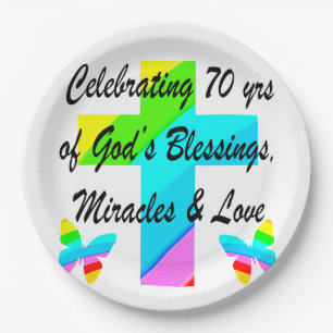 PRATO DE PAPEL CELEBRAR 70 BOTTERFLY E CROSS DESIGN