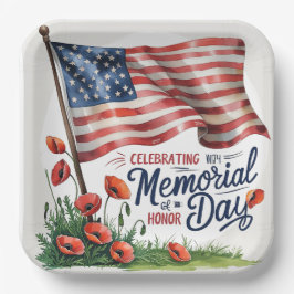 Prato De Papel Celebrar Pratas do Dia do Memorial