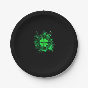 Prato De Papel Celtic Knot Irish Shamrock Three Leaf Clover Rua P