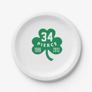 Prato De Papel Celtics - Pierce 34 Recansado Número Clover (Verde