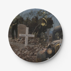Prato De Papel Cemitério assombrado em tombstone