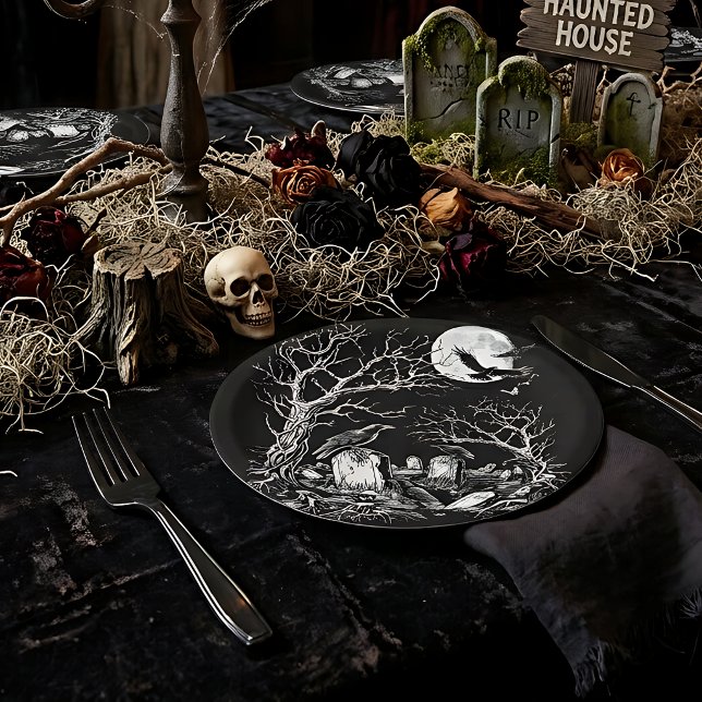 Prato De Papel Cemitério Nevermore (Criador carregado)