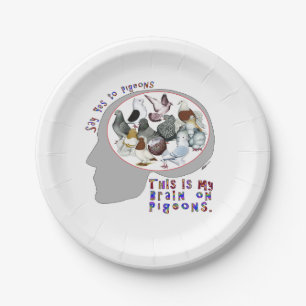 Prato De Papel Cérebro Em Pombos