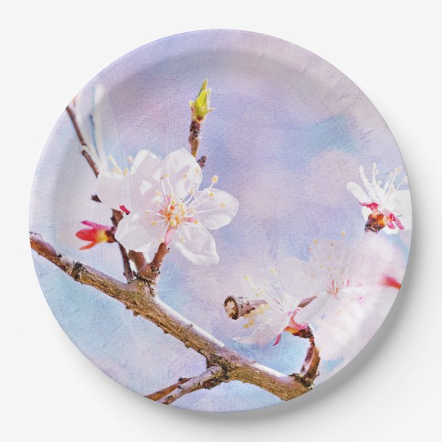 Prato De Papel Cerejeira Japonesa - Sakura em Flor (Frente)