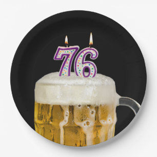 Prato De Papel Cerveja de 76º aniversário em folha de papel pre