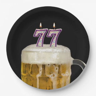 Prato De Papel Cerveja de 77º aniversário em chapa preta