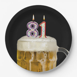 Prato De Papel Cerveja de Aniversário de 81ruas em Placa de Papel