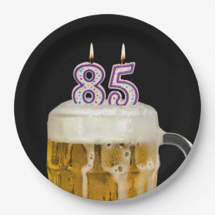 Prato De Papel Cerveja de aniversário do 85º aniversário em chapa