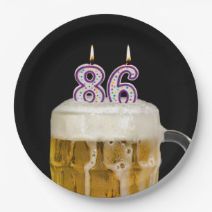 Prato De Papel Cerveja de aniversário do 86º aniversário em ch