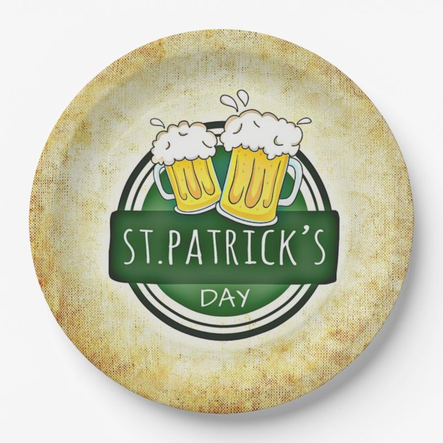 Prato De Papel Cervejas do Dia de São Patrício (Frente)