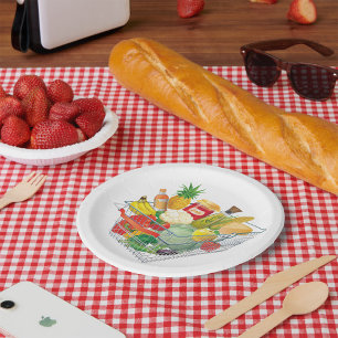 Prato De Papel Cesto de Compro do supermercado