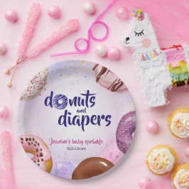 Prato De Papel Chá de aspersão de bebê do Rosquinha e Fralda