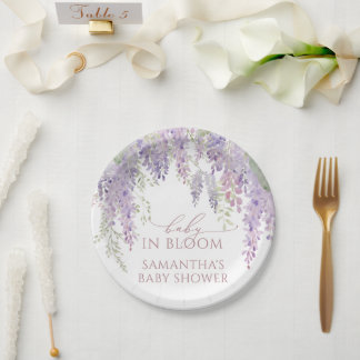Prato De Papel Chá de Bebê Baby in Bloom Roxo Wisteria