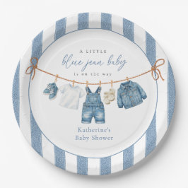 Prato de Papel Chá de Bebê Blue Jean