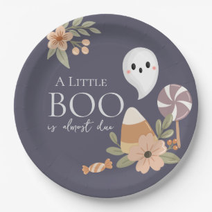 Prato De Papel Chá de Bebê Boho Halloween Little Boo – Fantasminh