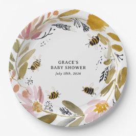 Prato De Papel Chá de Bebê Boho Little Honey Bee