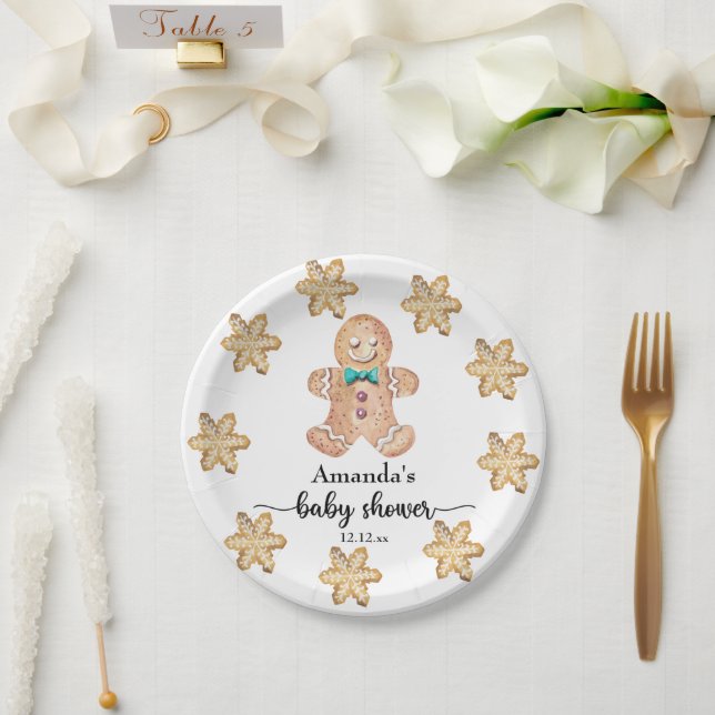 Prato De Papel Chá de bebê de biscoitos de Natal (Casamento)