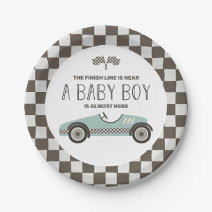 Prato De Papel Chá de Bebê de Carro de Corrida Vintage