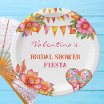 Chá de Bebê de Festa Mexicana Floral Laranja Rosa