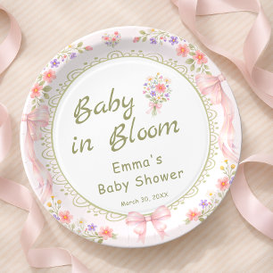 Prato De Papel Chá de Bebê de Flor Silvestre Baby in Bloom