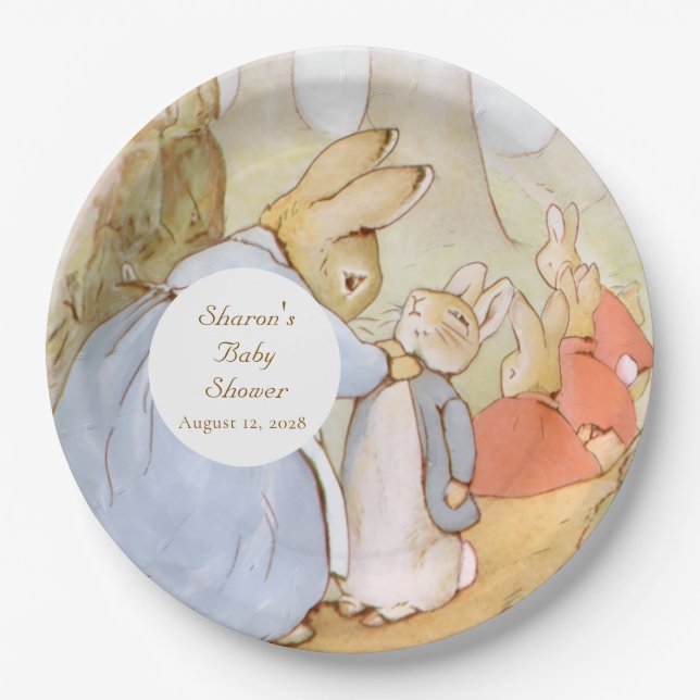 Prato De Papel Chá de Bebê do Clássico Peter Rabbit (Frente)