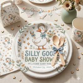 Prato De Papel Chá de Bebê do Pato e do Ganso Retrô