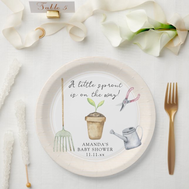 Prato De Papel Chá de bebê do pequeno broto  (Casamento)