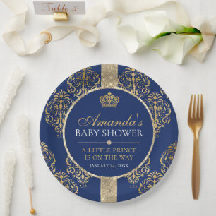 Prato De Papel Chá de Bebê do Príncipe Real Elegante