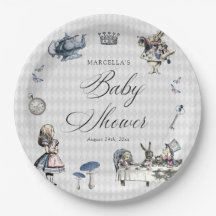 Chá de Bebê Dusty Blue & Pink Alice no País das Ma