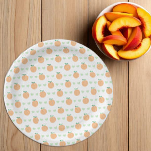 Prato De Papel Chá de Bebê Elegante Pêssego Doce