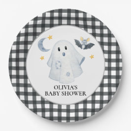 Prato De Papel Chá de Bebê Fantasminha de Halloween