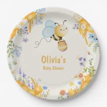 Chá de Bebê floral amarelo azul melífera