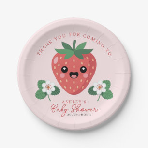 Prato De Papel Chá de Bebê Kawaii Morango