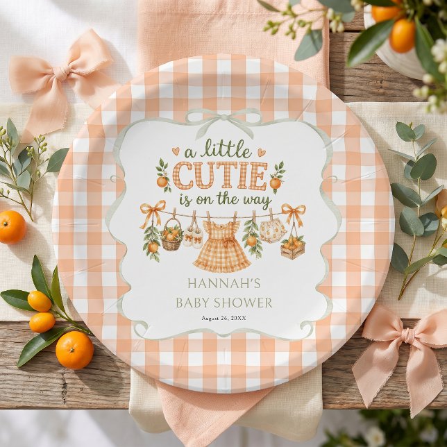 Prato De Papel Chá de Bebê Laranja Little Cutie (Criador carregado)