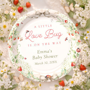 Prato De Papel Chá de Bebê Little Love Bug
